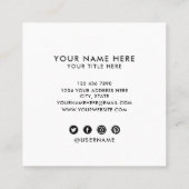 Frisur-Stylist-Zitat | Moderner Silberstreifen ros Quadratische Visitenkarte (Rückseite)