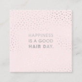 Frisur-Stylist-Zitat | Moderner Silberstreifen ros Quadratische Visitenkarte (Vorderseite)