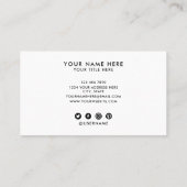 Frisur-Stylist-Zitat | Moderner Weißstreifen Visitenkarte (Rückseite)