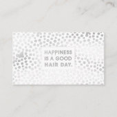 Frisur-Stylist-Zitat | Moderner Weißstreifen Visitenkarte (Vorderseite)