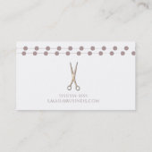 Frisur Stylistische Schere Minimal Mauve Blush Pin Visitenkarte (Rückseite)