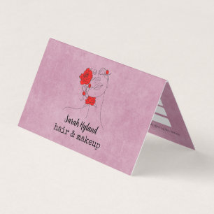 Frisur und Make-up Falted Business Card Visitenkarten