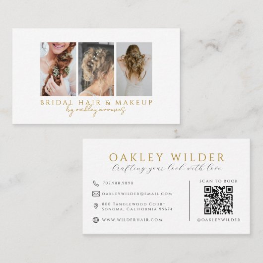 Frisuren-Make-up-Foto-QR-Code Visitenkarte (Vorne/Hinten)