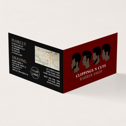 Frisuren, Männerbriefe, Loyalitätskarte, Visitenkarten (Vorderseite)