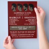 Frisuren, Männerwerbung Flyer (Hand)