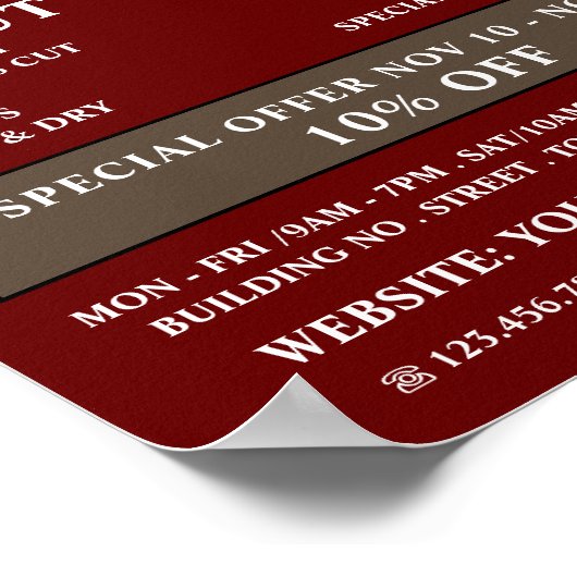 Frisuren, Männerwerbung Poster (Ecke)