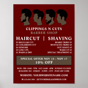 Frisuren, Männerwerbung Poster