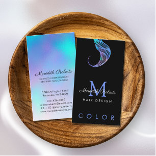 Frisuren-Stylist für Haarfarbe Opal Blau auf Schwa Visitenkarte