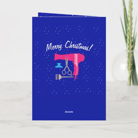 Frisurwerkzeuge Feiertagskarte (Rückseite)