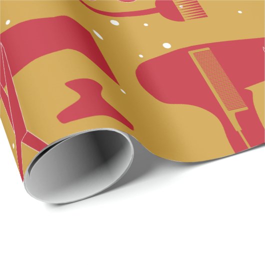 Frisurwerkzeuge Geschenkpapier (Rolleneckpunkt)