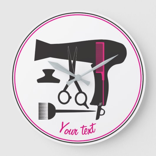 Frisurwerkzeuge Große Wanduhr (Vorderseite)