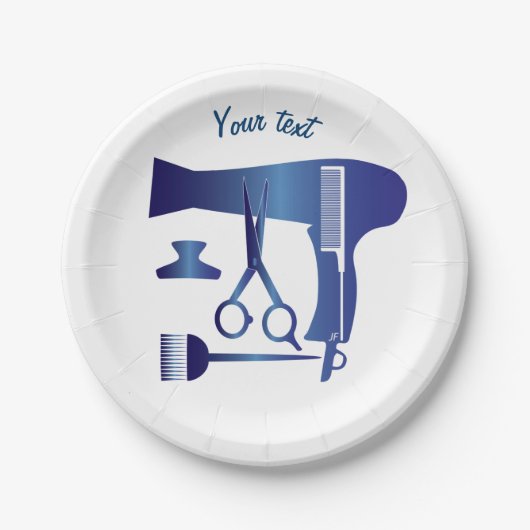 Frisurwerkzeuge Pappteller (Vorderseite)