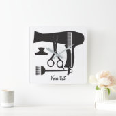 Frisurwerkzeuge Quadratische Wanduhr (Zuhause)