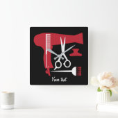 Frisurwerkzeuge Quadratische Wanduhr (Zuhause)