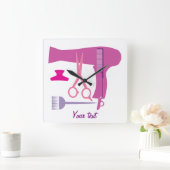 Frisurwerkzeuge Quadratische Wanduhr (Zuhause)