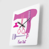 Frisurwerkzeuge Quadratische Wanduhr (Winkel)