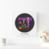 Frisurwerkzeuge Quadratische Wanduhr (Zuhause)