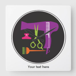 Frisurwerkzeuge Quadratische Wanduhr