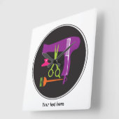 Frisurwerkzeuge Quadratische Wanduhr (Winkel)