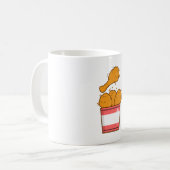 Fritiertes Hühnchen mit Eimer Kaffeetasse (Vorderseite Links)