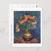 Fritilinhaber in einer Kupfervase von Van Gogh Postkarte (Vorne/Hinten)