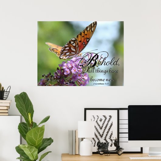 Fritillary Butterfly Blume New Creation Poster (Heimbüro)