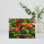 Fritillary Butterfly Lantana Blume Fotografisch Postkarte (Stehend Vorderseite)