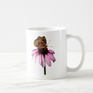 Fritillary on Lila Coneflower Kaffeetasse