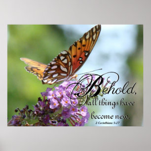 Fritillary-Schmetterlings-Blumen-neues Poster
