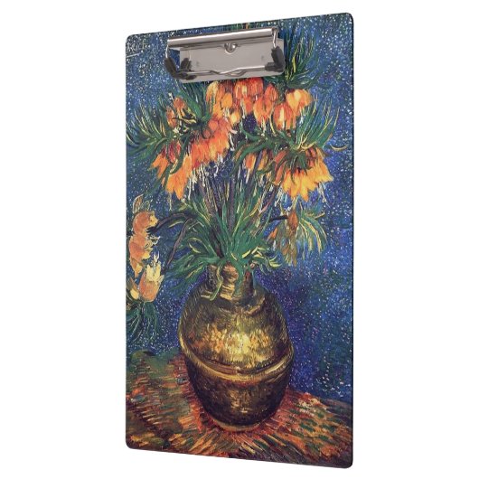 Fritillerien in einer Kupfervase von Van Gogh. Klemmbrett (Links)