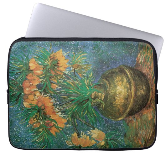 Fritillerien in einer Kupfervase von Vincent van G Laptopschutzhülle (Vorderseite)