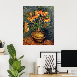 Fritillerien in einer Kupfervase von Vincent van G Poster
