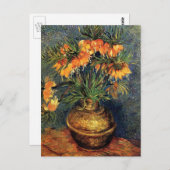 Fritillerien in einer Kupfervase von Vincent van G Postkarte (Vorne/Hinten)