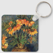 Fritillerien in einer Kupfervase von Vincent van G Schlüsselanhänger (Rückseite)