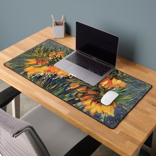 Fritillerien in einer Kupfervase von Vincent van G Schreibtischunterlage (Büro 2)