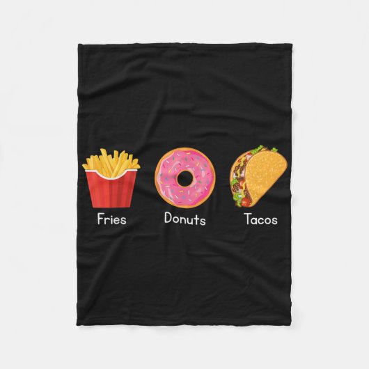 Fritten Donuts Tacos Fleecedecke (Vorderseite)