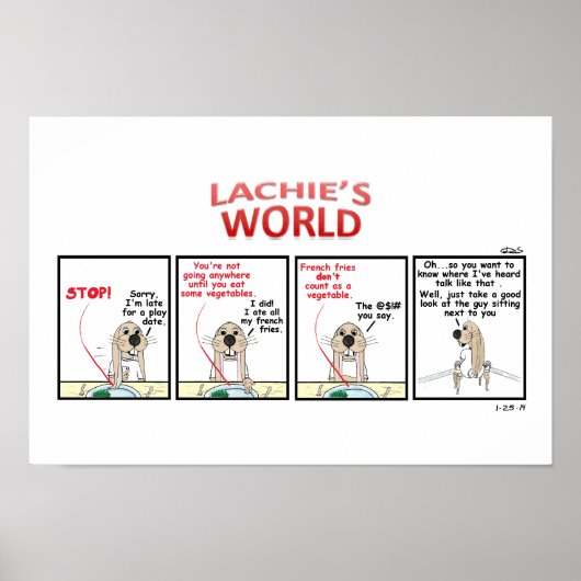 Fritten und Gemüse Poster (Vorne)