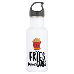 Fritten vor Jungs Wasserflasche (0,5 l), Weiß