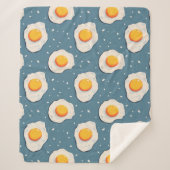 Frittiereier auf blauem Muster Sherpadecke (Vorderseite)