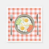 Frittiereier auf einem Plattenpapier Napkins Serviette (Vorderseite)