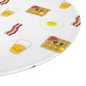 Frittierte Eier, Bacon, Waffeln und Orangensaft Schneidebrett (Ecke)