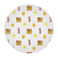 Frittierte Eier, Bacon, Waffeln und Orangensaft