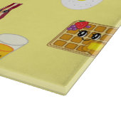 Frittierte Eier, Bacon, Waffeln und Orangensaft Schneidebrett (Ecke)