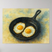 Frittierte Eier Wasserfarben Kunst, Dichtung und M Poster (Vorne)