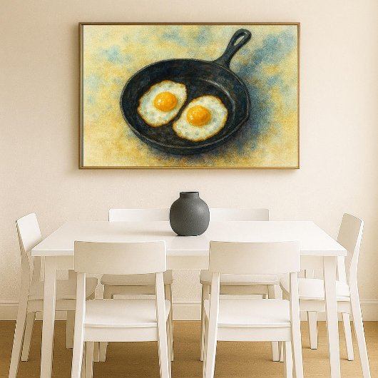 Frittierte Eier Wasserfarben Kunst, Dichtung und M Poster
