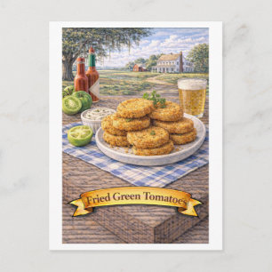 Frittierte grüne Tomaten (Amerikanische Lebensmitt Postkarte