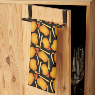 Frittierte Hühnergebisse und Kartoffelfries Geschirrtuch