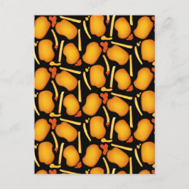 Frittierte Hühnergebisse und Kartoffelfries Postkarte