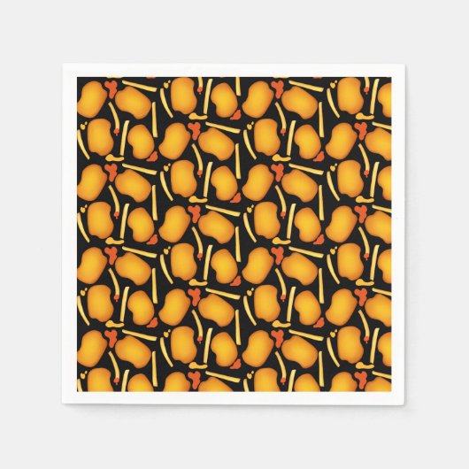 Frittierte Hühnergebisse und Kartoffelfries Serviette (Vorderseite)