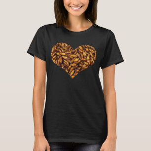 Frittierte Seidenraupen Herz T-Shirt